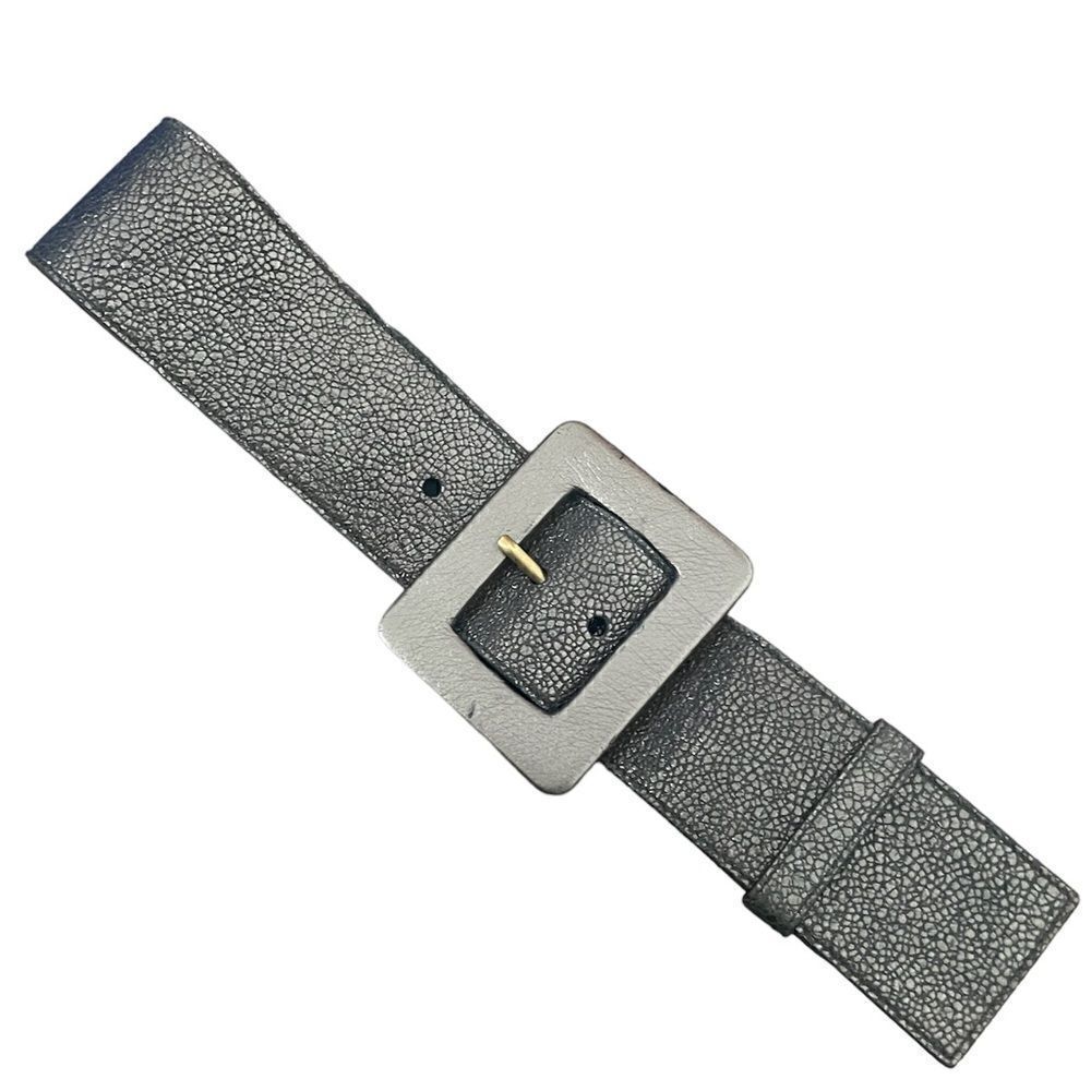 Yves Saint Laurent Metallic Wide Leather Belt - Picture 3 of 8